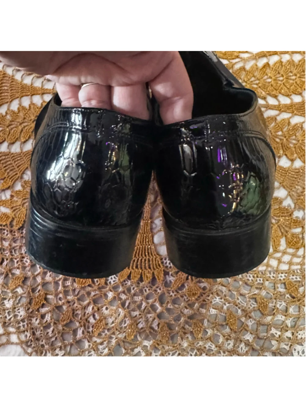 Wolf Valley Black Slip-On Loafers with Silver Studs, Size Men's 11- 12